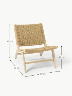 Loungesessel Ira mit Rattangeflecht aus Eschenholz