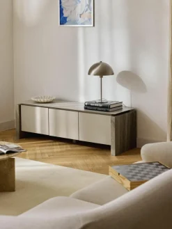 Lowboard Bruce aus Marmor und Metall