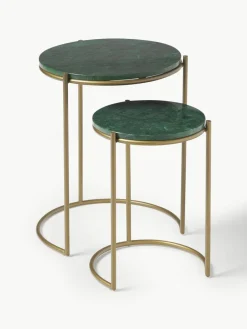 Marmor-Beistelltische Ella, 2er-Set