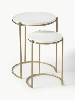 Marmor-Beistelltische Ella, 2er-Set