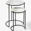 Marmor-Beistelltische Ella, 2er-Set