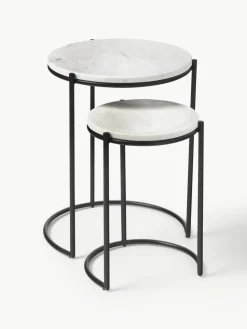 Marmor-Beistelltische Ella, 2er-Set