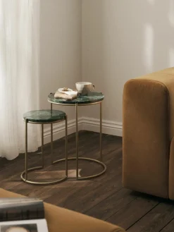 Marmor-Beistelltische Ella, 2er-Set