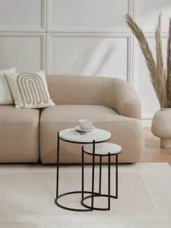 Marmor-Beistelltische Ella, 2er-Set