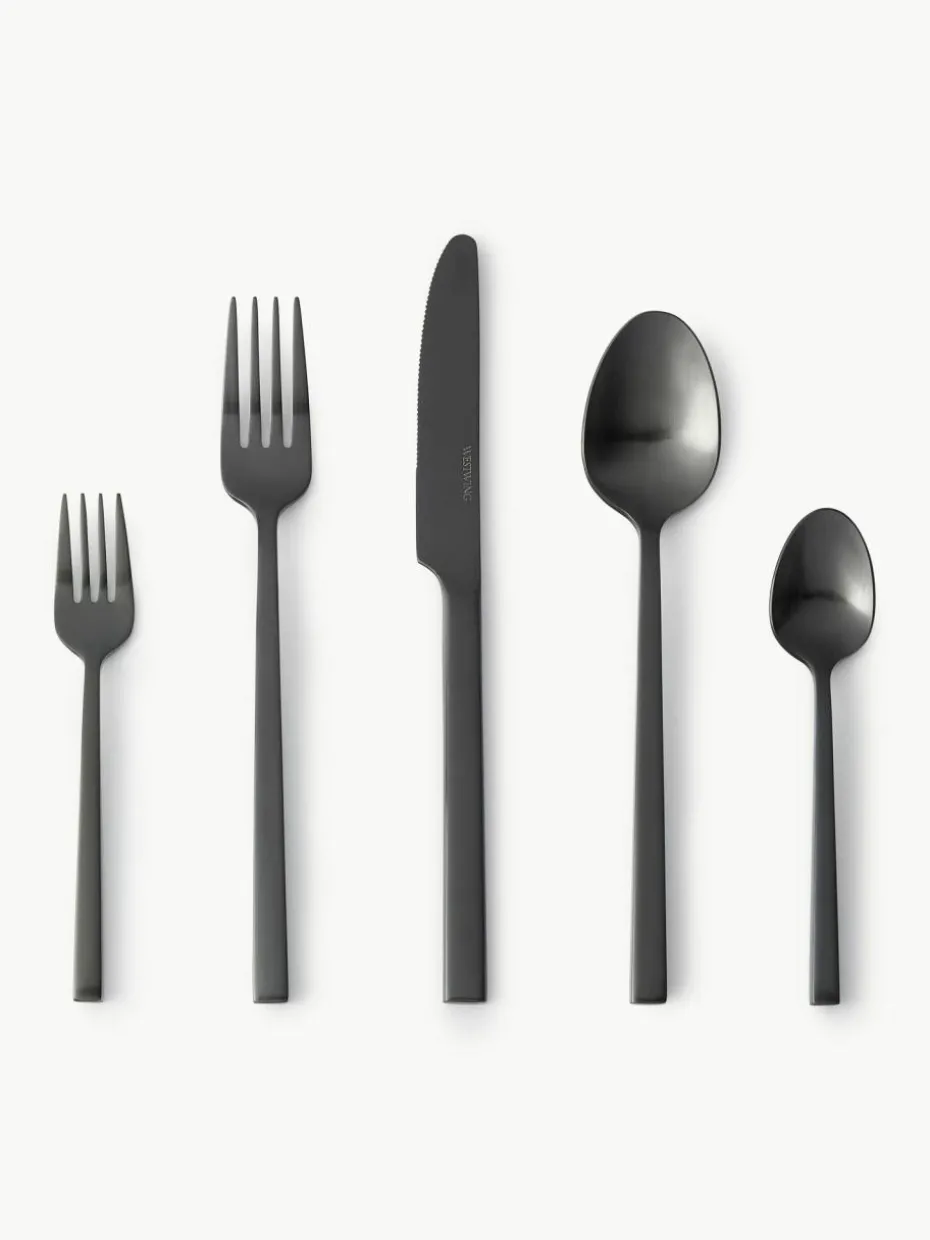 Matt gebürstetes Besteck-Set Shine, in verschiedenen Setgrößen