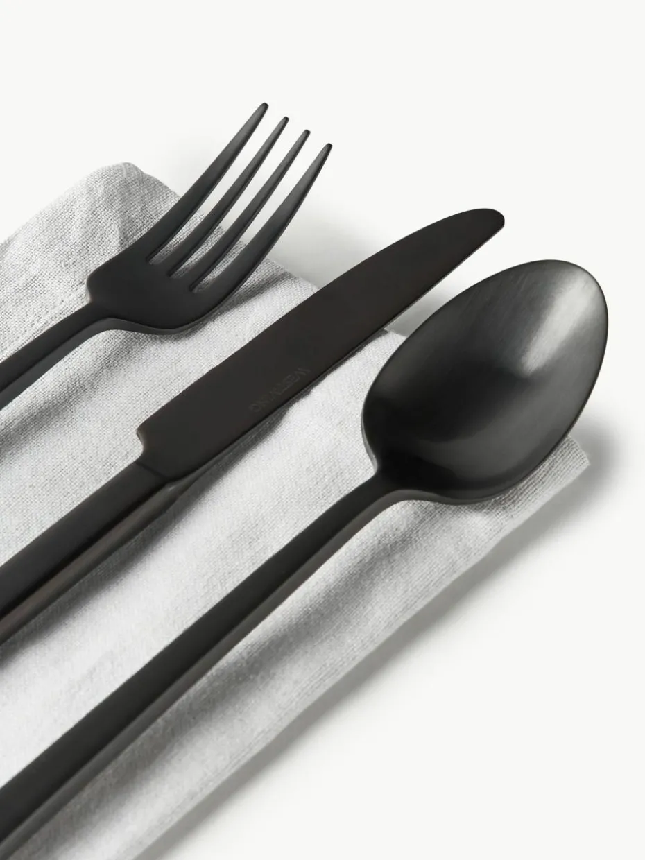 Matt gebürstetes Besteck-Set Shine, in verschiedenen Setgrößen