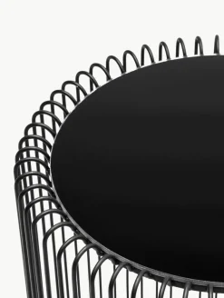 Metall-Beistelltische Wire mit Glasplatte, 2er-Set