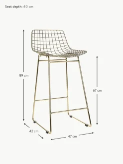 Metall-Thekenstühle Wire, 2 Stück