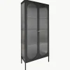 Metall-Vitrine Adelaide mit Rillenglas