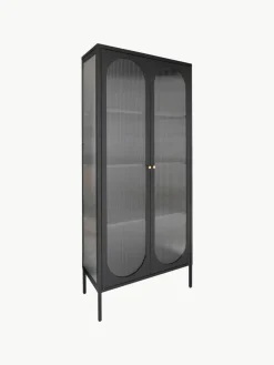 Metall-Vitrine Adelaide mit Rillenglas