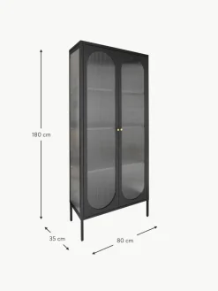 Metall-Vitrine Adelaide mit Rillenglas