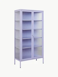 Metall-Vitrine The Collector mit geriffeltem Glas