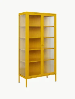 Metall-Vitrine The Collector mit geriffeltem Glas