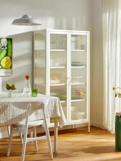 Metall-Vitrine The Collector mit geriffeltem Glas