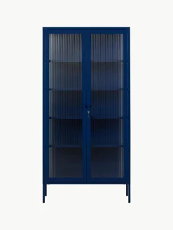 Metall-Vitrine The Collector mit geriffeltem Glas