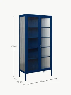 Metall-Vitrine The Collector mit geriffeltem Glas