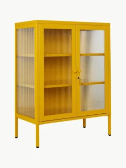 Metall-Vitrine The Mixer mit geriffeltem Glas