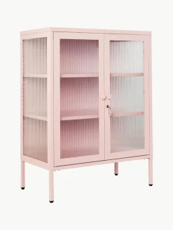 Metall-Vitrine The Mixer mit geriffeltem Glas