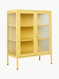 Metall-Vitrine The Mixer mit geriffeltem Glas