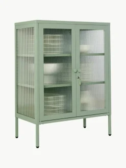 Metall-Vitrine The Mixer mit geriffeltem Glas