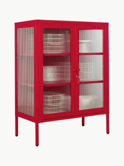 Metall-Vitrine The Mixer mit geriffeltem Glas