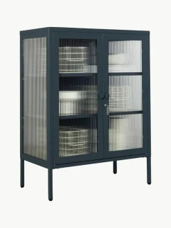 Metall-Vitrine The Mixer mit geriffeltem Glas