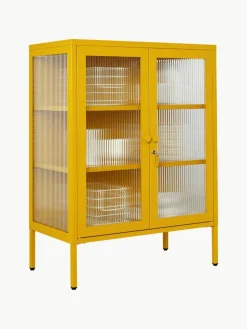 Metall-Vitrine The Mixer mit geriffeltem Glas