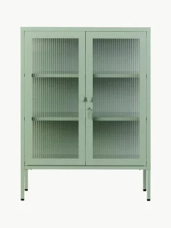 Metall-Vitrine The Mixer mit geriffeltem Glas