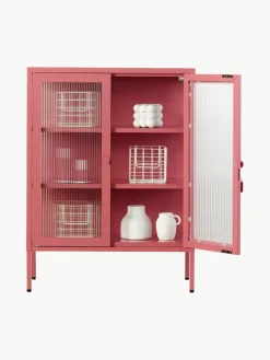 Metall-Vitrine The Mixer mit geriffeltem Glas