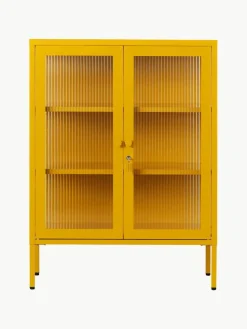 Metall-Vitrine The Mixer mit geriffeltem Glas