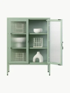 Metall-Vitrine The Mixer mit geriffeltem Glas