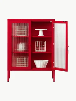 Metall-Vitrine The Mixer mit geriffeltem Glas