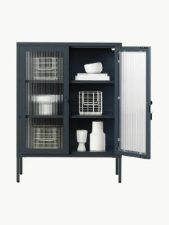 Metall-Vitrine The Mixer mit geriffeltem Glas