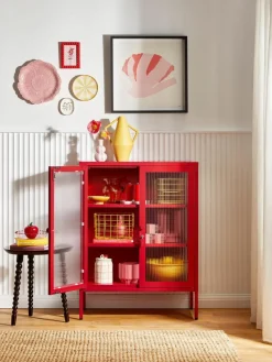 Metall-Vitrine The Mixer mit geriffeltem Glas