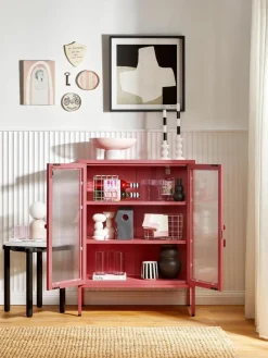 Metall-Vitrine The Mixer mit geriffeltem Glas