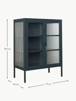 Metall-Vitrine The Mixer mit geriffeltem Glas