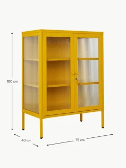 Metall-Vitrine The Mixer mit geriffeltem Glas