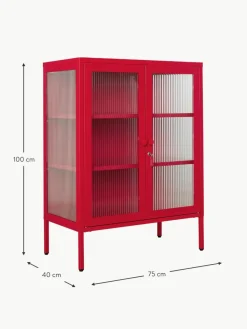 Metall-Vitrine The Mixer mit geriffeltem Glas