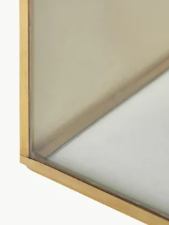 Metall-Wandregal Ada mit Glasablageflächen und Glastür