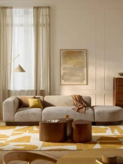 Modulare Ottomane Natalie aus Teddy-Bouclé