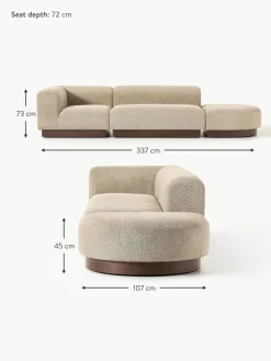 Modulare Ottomane Natalie aus Teddy-Bouclé