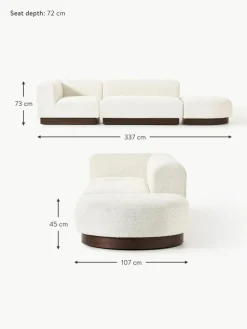 Modulare Ottomane Natalie aus Teddy-Bouclé