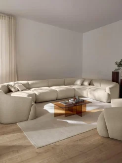 Modulare XL Bouclé-Wohnlandschaft Sofia