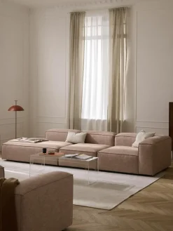 Modulare XL-Ottomane Lennon aus Leinen-Mix