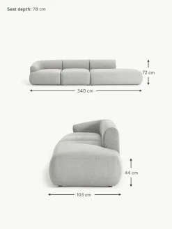 Modulare XL-Ottomane Sofia aus Bouclé