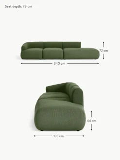 Modulare XL-Ottomane Sofia aus Bouclé