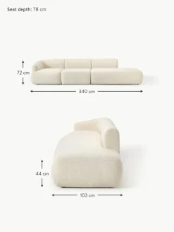 Modulare XL-Ottomane Sofia aus Teddy