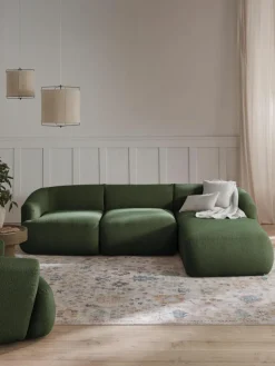 Modulares Bouclé-Ecksofa Sofia (3-Sitzer)