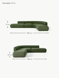 Modulares Bouclé-Ecksofa Sofia (4-Sitzer)