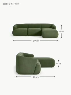 Modulares Bouclé-Ecksofa Sofia (3-Sitzer)